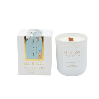 Lee & Lou Sea Salt & Cotton Bloom Candle 285g