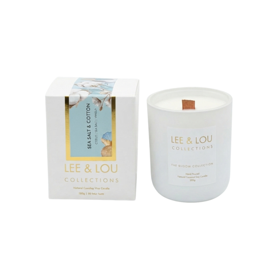 Lee & Lou Sea Salt & Cotton Bloom Candle 285g