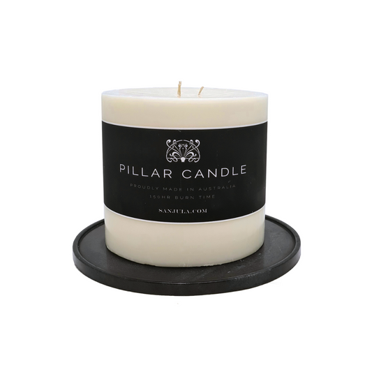 SANJULA Outdoor Pillar Candle with Stone Tray 4kg