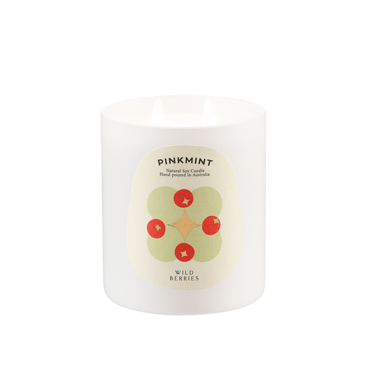 Pinkmint Candle Wild Berries Double Wick Soy Candle 220g