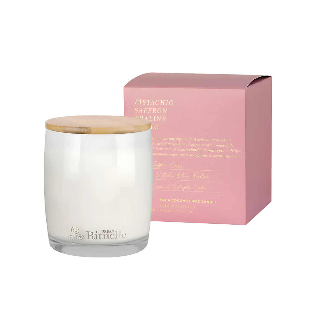 Urban Rituelle Pistachio, Saffron, Praline, Maple Scented Soy Candle 400g