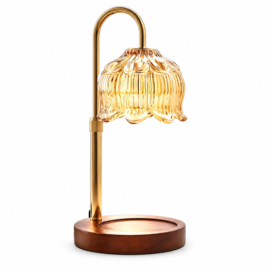 Walnut Candle Warmer Lamp with Timer & Dimmer