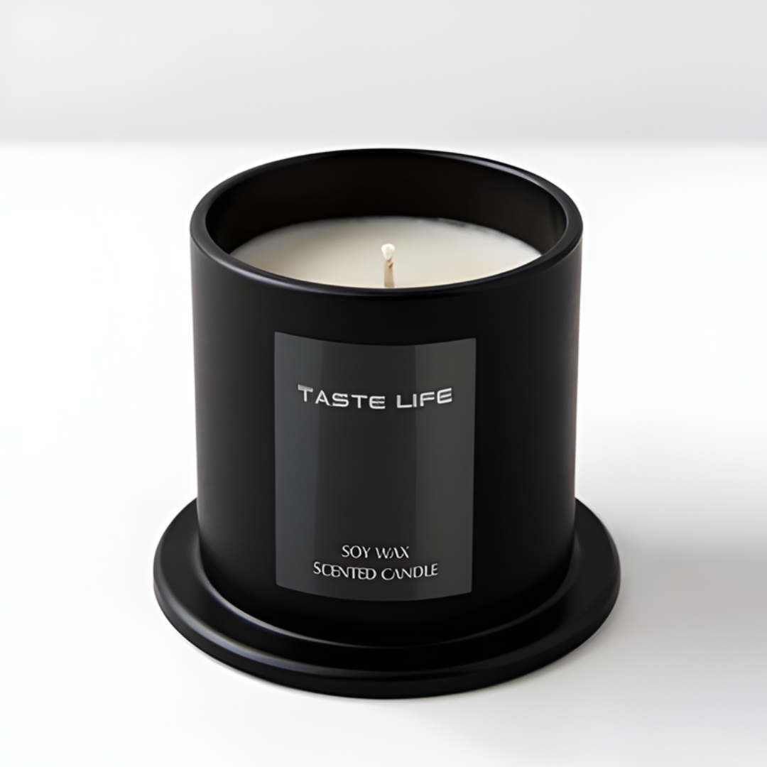 Premium Soy Wax Scented Candle with Glass Cloche