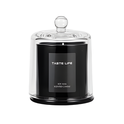 Premium Soy Wax Scented Candle with Glass Cloche