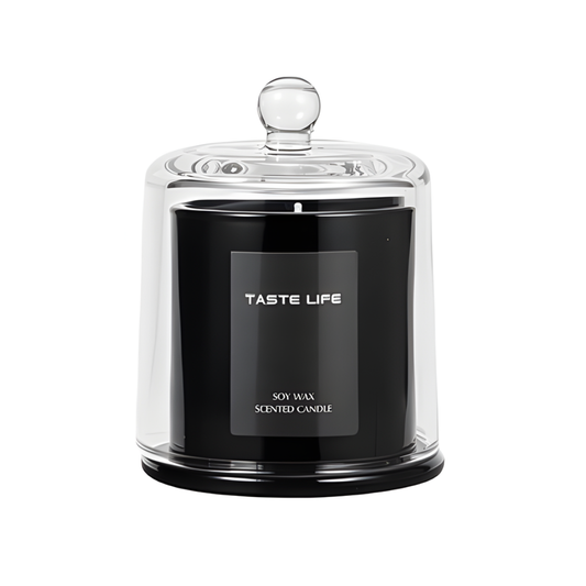Premium Soy Wax Scented Candle with Glass Cloche
