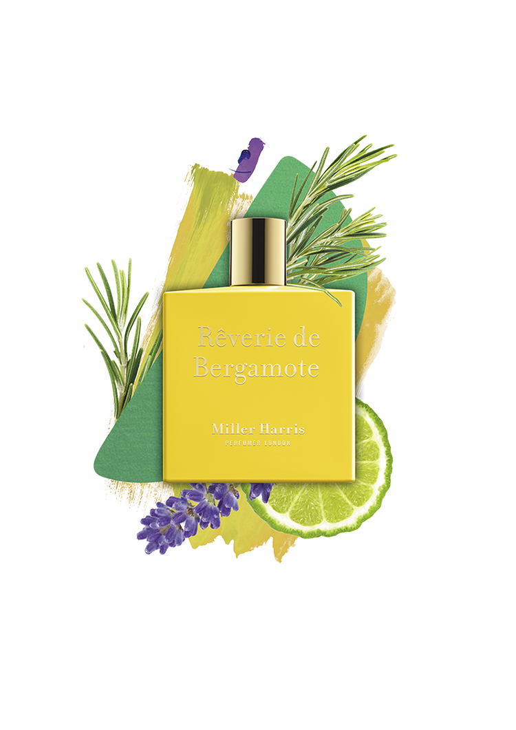 Miller Harris Reverie de Bergamote official citrus and herb styled image