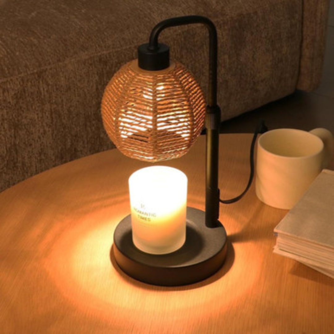Retro Linen Takraw Ball Aromatherapy Lamp — Wax Melt Warmer - The Gift Company