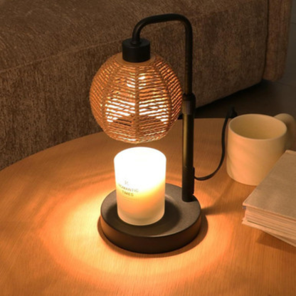 Retro Linen Takraw Ball Aromatherapy Lamp — Wax Melt Warmer - The Gift Company