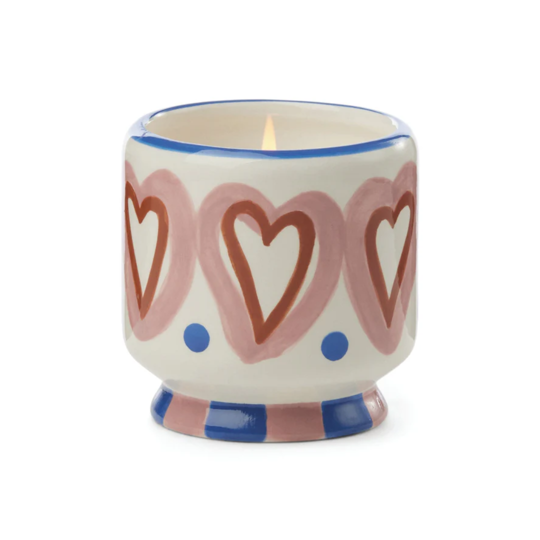 Paddywax Adopo Hearts Ceramic Candle - Rosewood Vanilla 226g