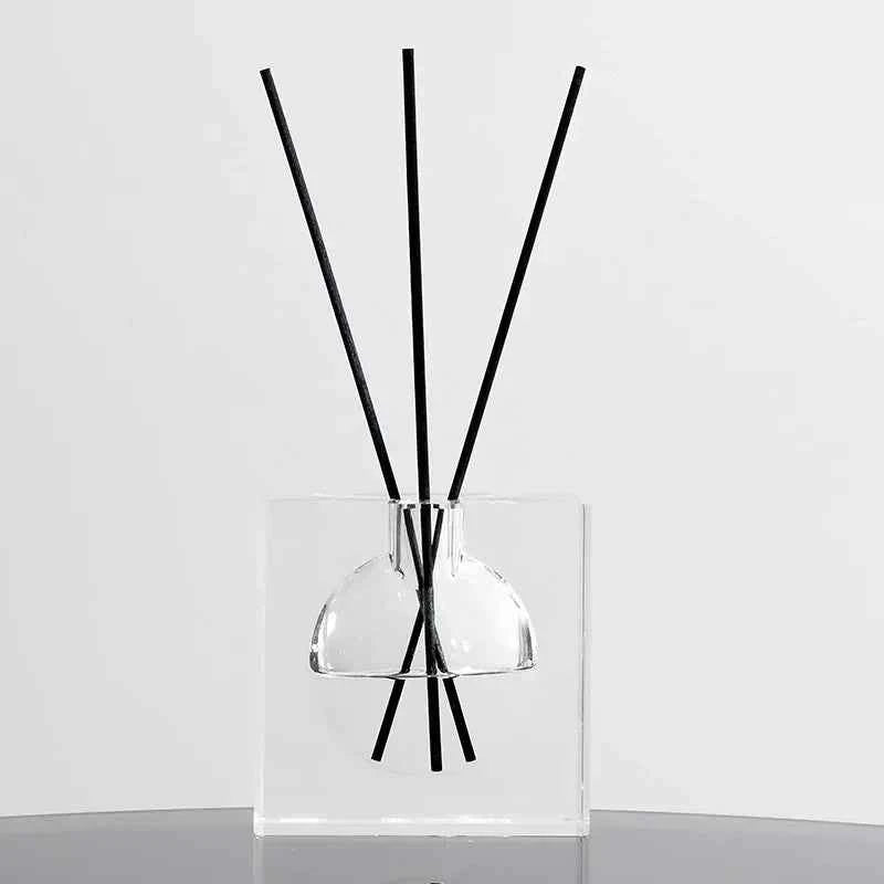 Square Clear Glass Reed Diffuser Bottle