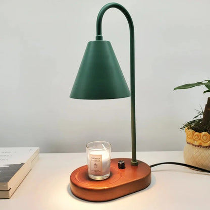 Electric Candle Warmer Lamp with Dimmer & Wooden Base
