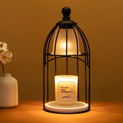 Retro Birdcage Candle Warmer Lamp with Dimmer & Timer