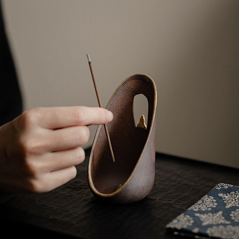 Ceramic Thread Incense Burner with Tray - The Gift Company