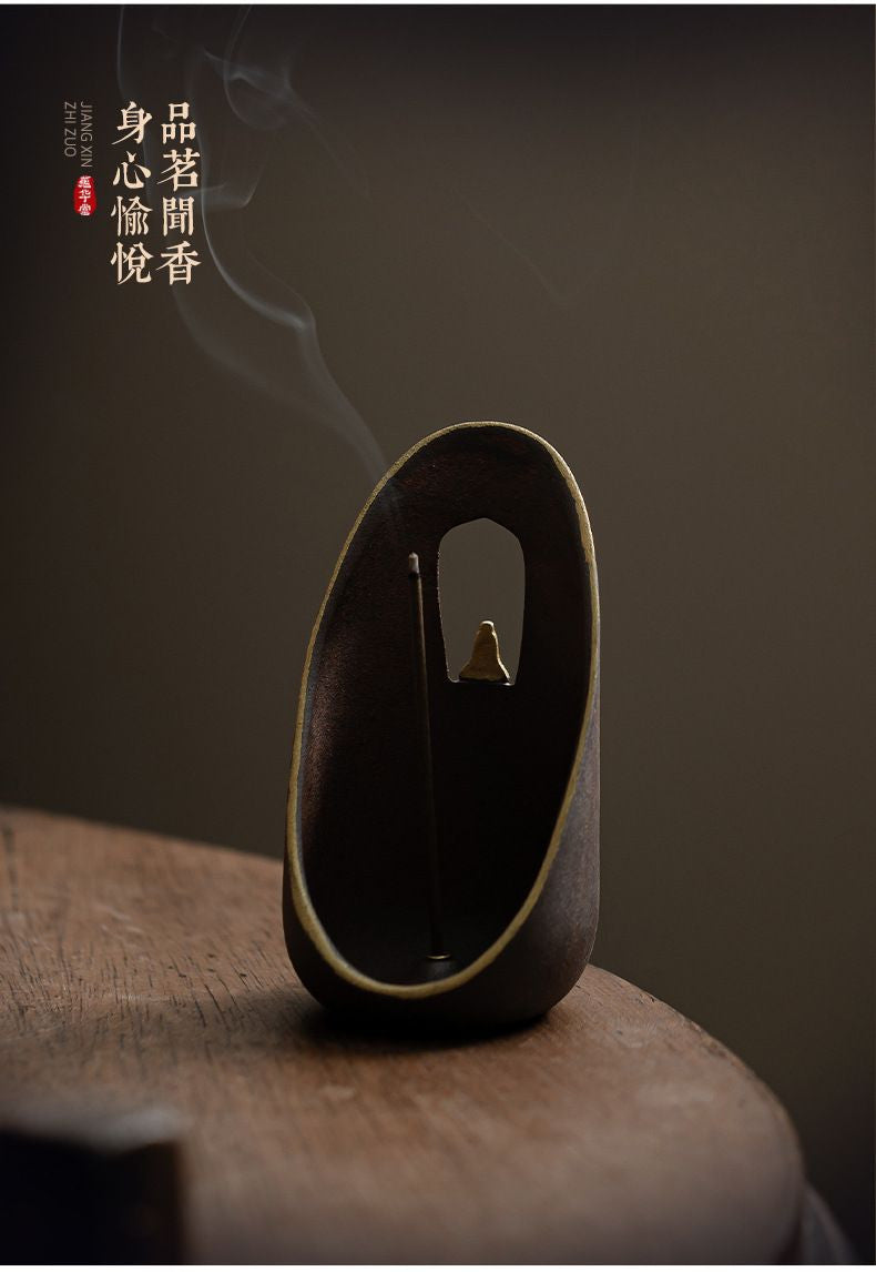 Ceramic Thread Incense Burner with Tray - The Gift Company