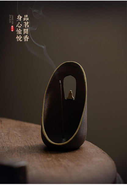Ceramic Thread Incense Burner with Tray - The Gift Company