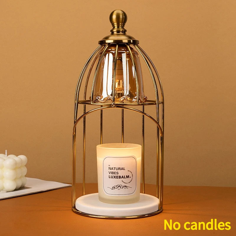 Retro Birdcage Candle Warmer Lamp with Dimmer & Timer