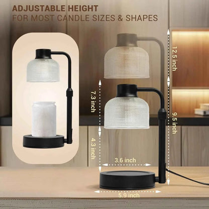 Black Adjustable-Height Candle Warmer Lamp with Timer – view 3