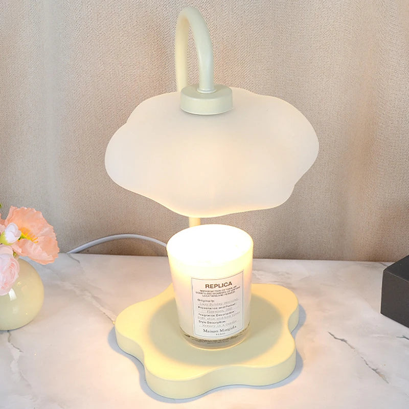 Cloud-Shaped Candle Warmer Lamp with Timer & Dimmable Light