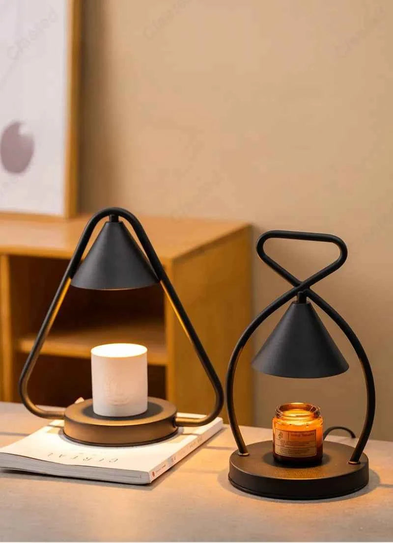 Minimalist Wrought-Iron Candle Warmer Lamp with Timer or Dimmer – view 5