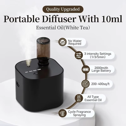 Portable Waterless Essential Oil Diffuser with 3 Mist Modes