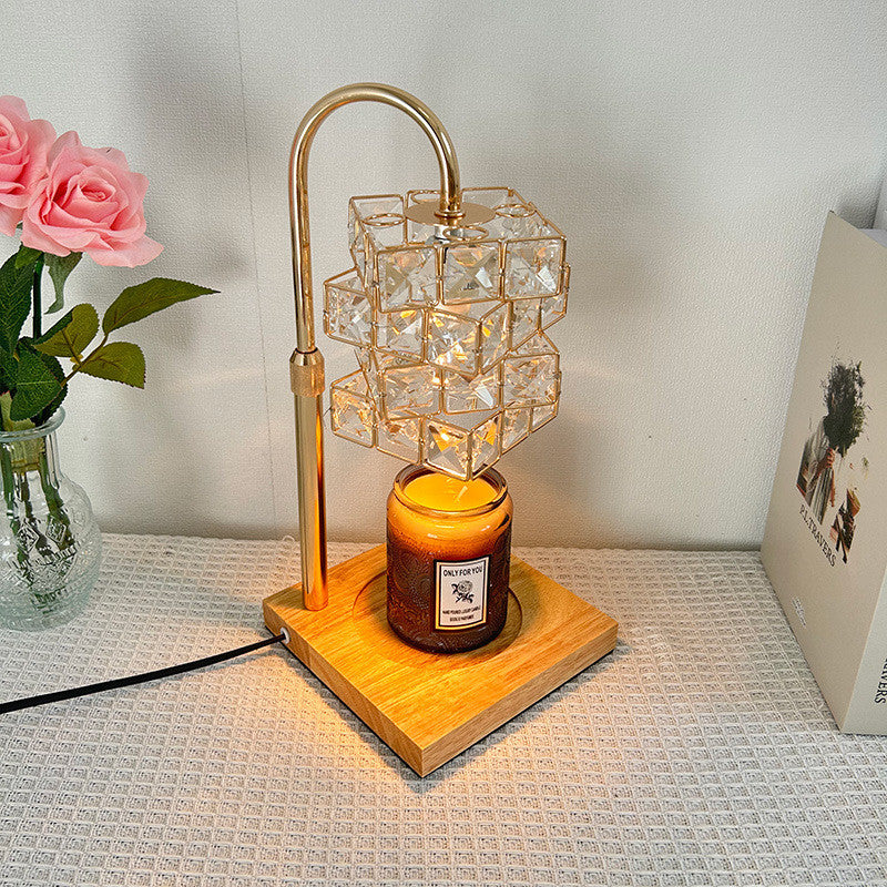 Crystal Glass Candle Warmer Lamp with Timer & Night Light