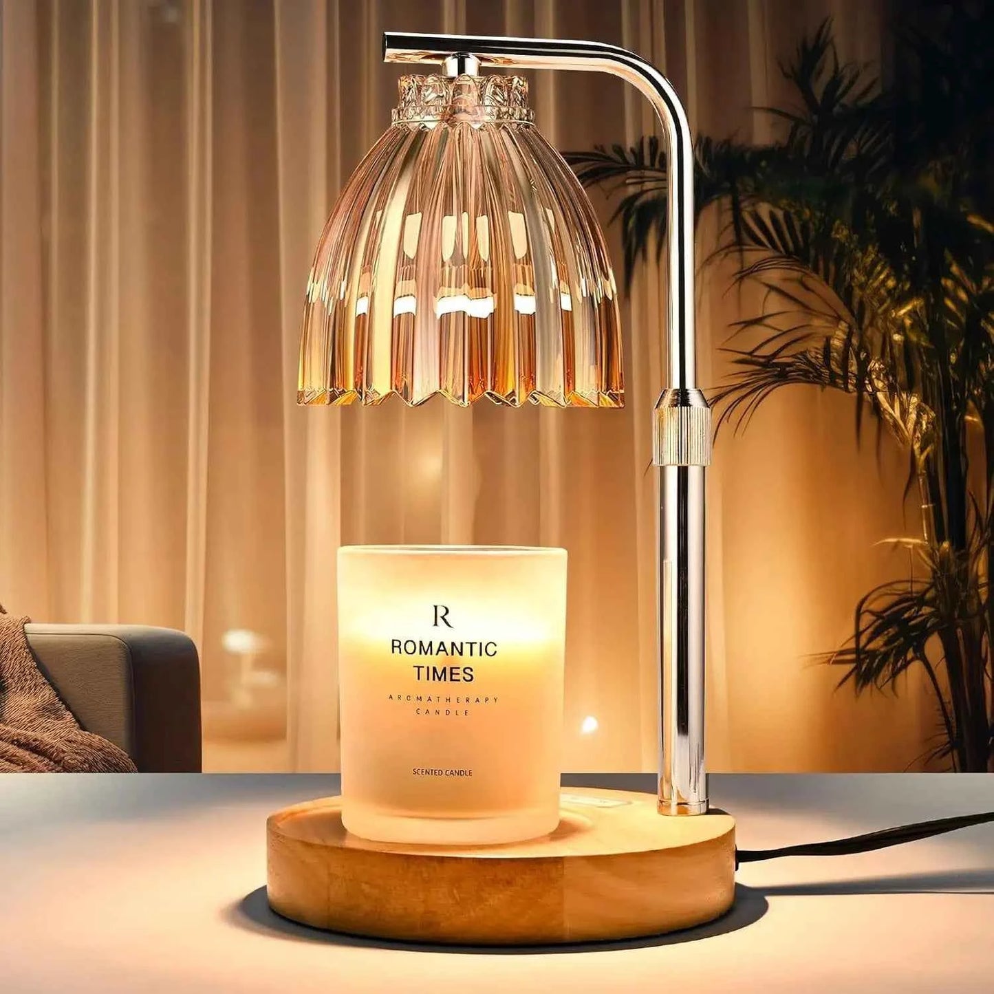 Adjustable-Height Candle Warmer Lamp with Timer & Dimmer