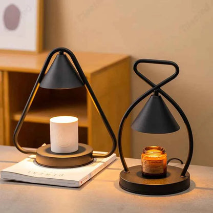Minimalist Wrought-Iron Candle Warmer Lamp with Timer or Dimmer