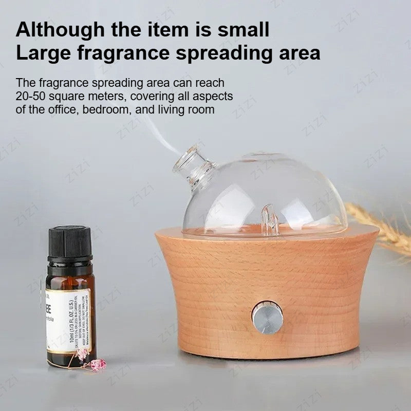 Wooden Glass Waterless Aromatherapy Essential Oil Diffuser