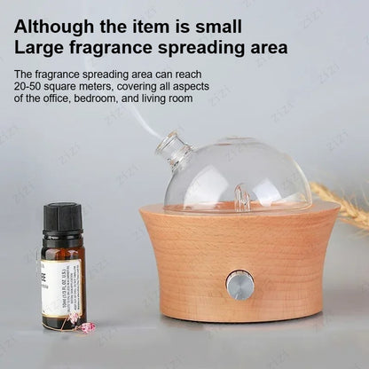 Wooden Glass Waterless Aromatherapy Essential Oil Diffuser