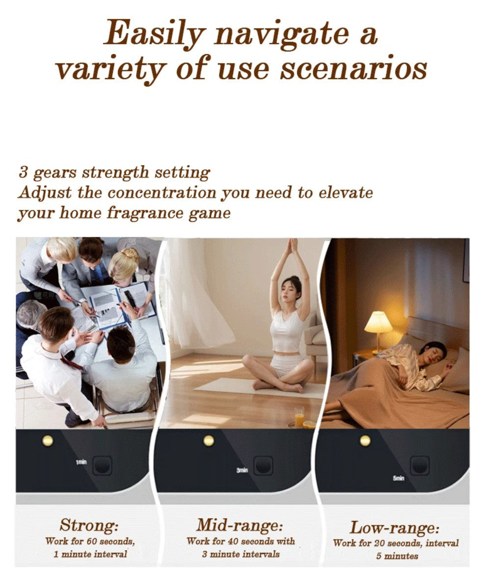 Portable Waterless Essential Oil Diffuser with 3 Mist Modes