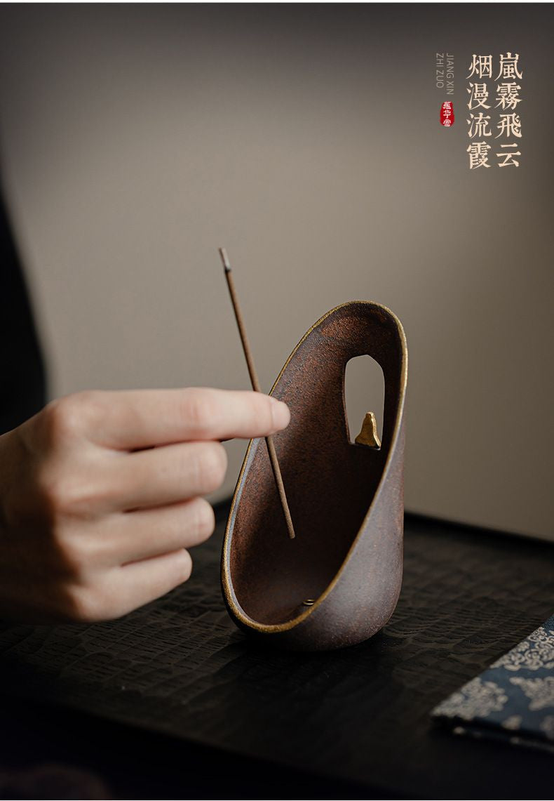 Ceramic Thread Incense Burner with Tray - The Gift Company