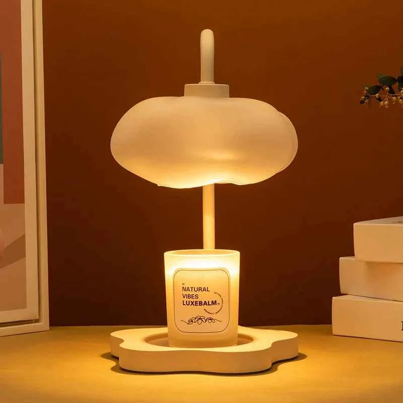 Creative Cloud-Shaped Wax Melt Lamp with Timer  Aromatherapy Night Light, Scented Candle Warmer, Stylish Desk Table Lamp