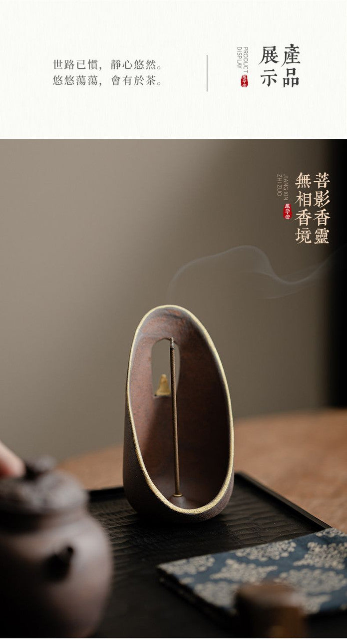 Ceramic Thread Incense Burner with Tray - The Gift Company