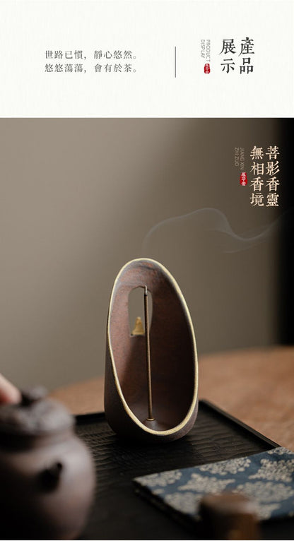 Ceramic Thread Incense Burner with Tray - The Gift Company