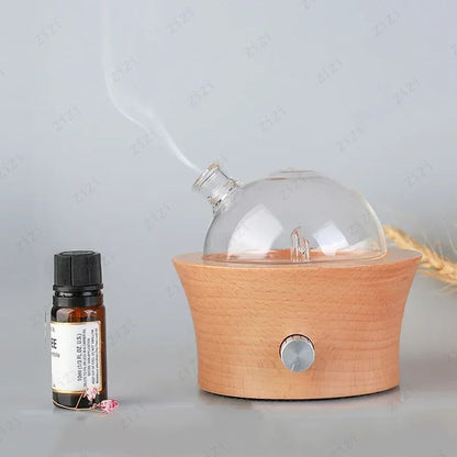 Wooden Glass Waterless Aromatherapy Essential Oil Diffuser