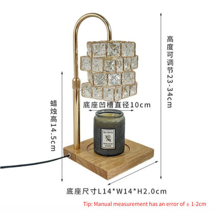 Crystal Glass Candle Warmer Lamp with Timer & Night Light