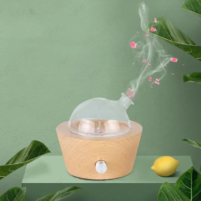 Wooden Glass Waterless Aromatherapy Essential Oil Diffuser