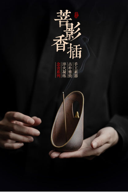 Ceramic Thread Incense Burner with Tray - The Gift Company