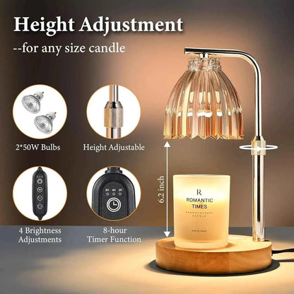 Adjustable-Height Candle Warmer Lamp with Timer & Dimmer – view 2