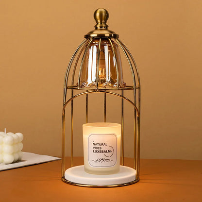 Retro Birdcage Candle Warmer Lamp with Dimmer & Timer