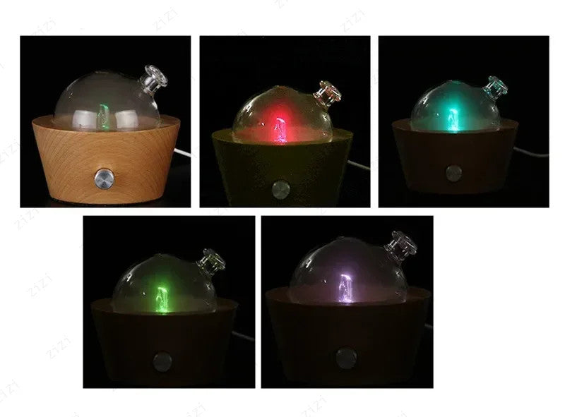 Wooden Glass Waterless Aromatherapy Essential Oil Diffuser