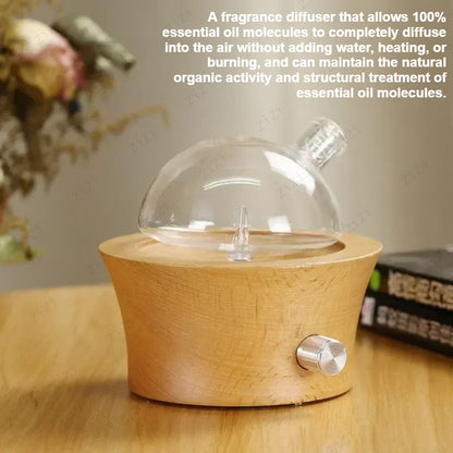 Wooden Glass Waterless Aromatherapy Essential Oil Diffuser