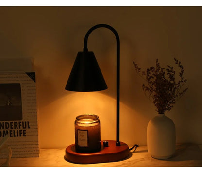 Electric Candle Warmer Lamp with Dimmer & Wooden Base