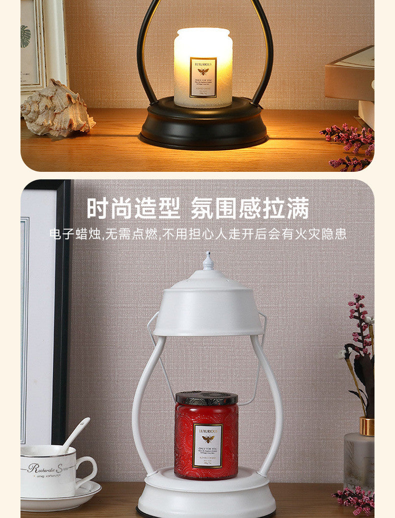 Retro Black Candle Warmer Lamp for Bedroom & Living Room
