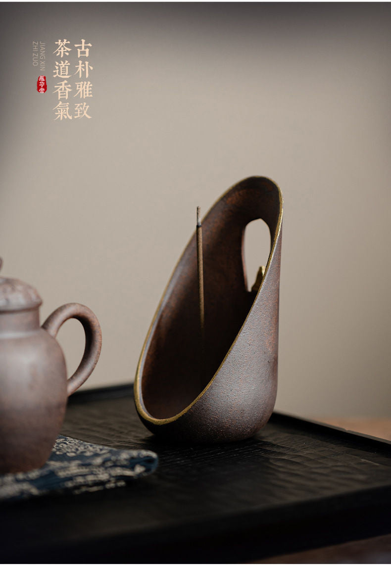 Ceramic Thread Incense Burner with Tray - The Gift Company