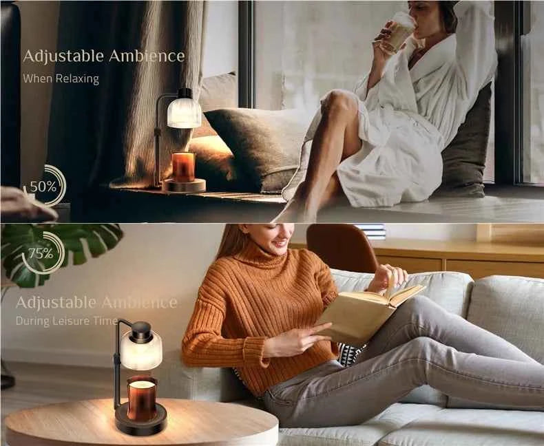 Black Adjustable-Height Candle Warmer Lamp with Timer – view 5