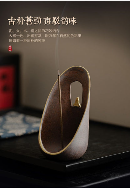 Ceramic Thread Incense Burner with Tray - The Gift Company