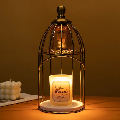 Retro Birdcage Candle Warmer Lamp with Dimmer & Timer