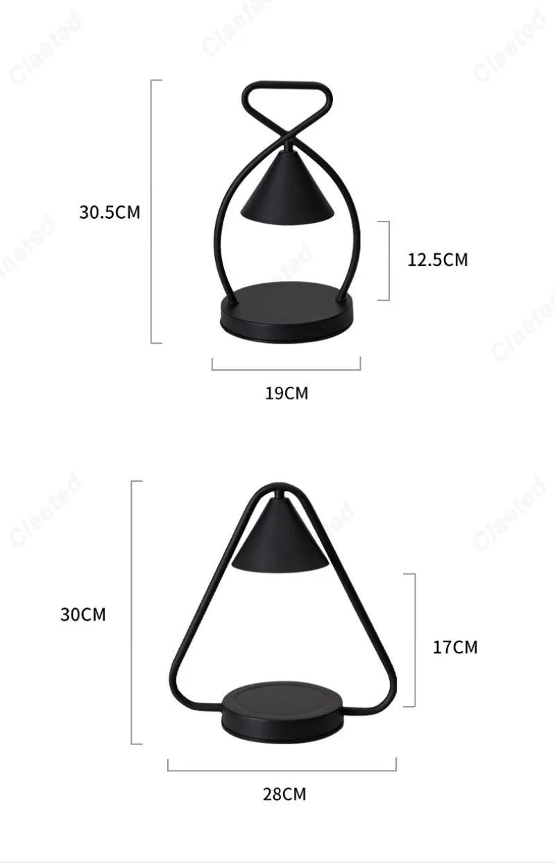Minimalist Wrought-Iron Candle Warmer Lamp with Timer or Dimmer – view 11