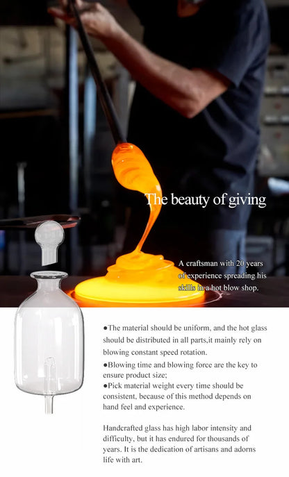 Glass Essential Oil Nebulizer Diffuser with Wood Grain Base - The Gift Company